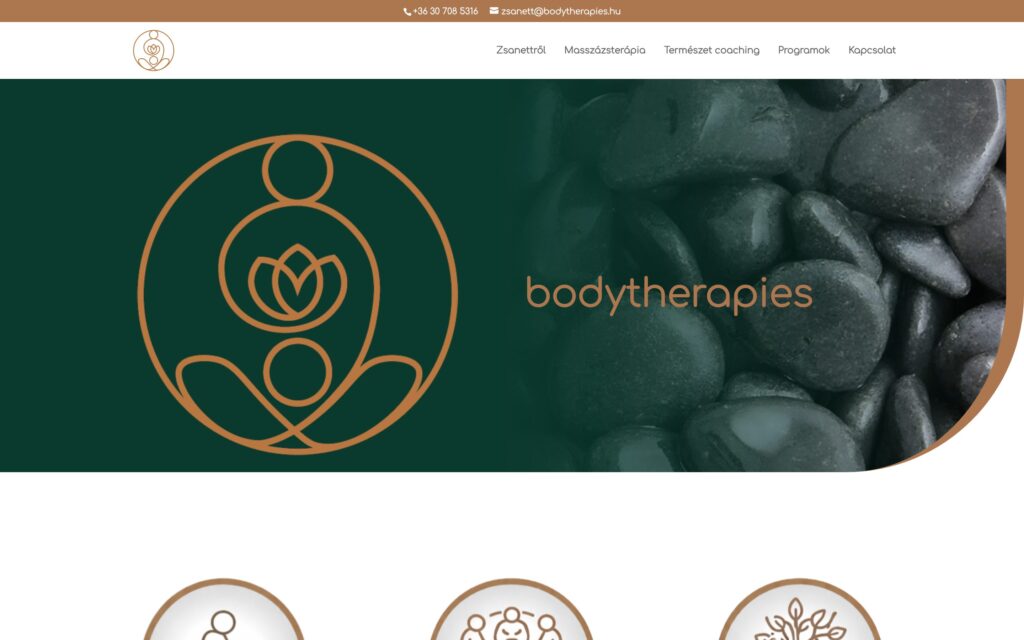 A(z) Body Therapies oldala asztali nézetben