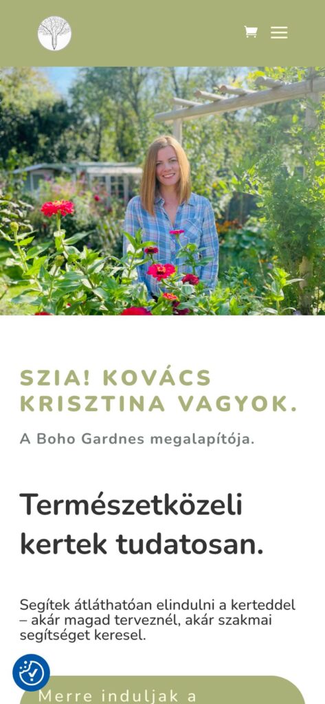 A(z) Boho Gardens oldala mobilon