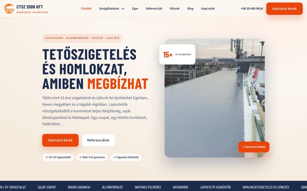 A(z) CTSZ 2008 oldala asztali nézetben