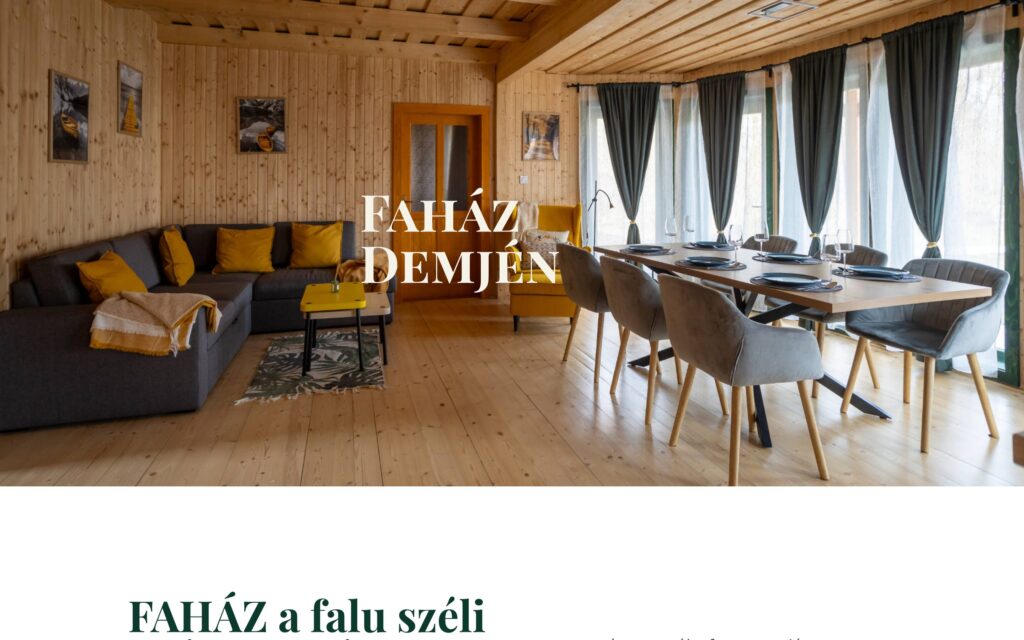 A(z) Faház Demjén oldala asztali nézetben
