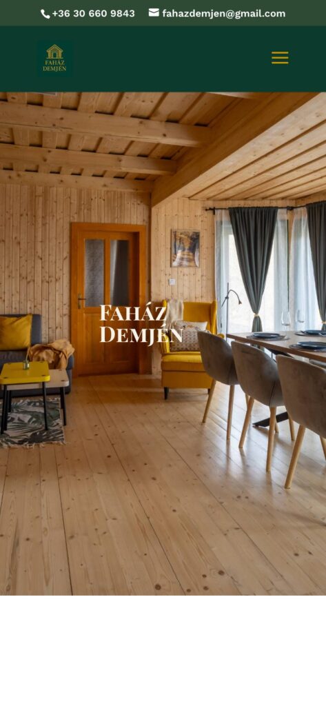 A(z) Faház Demjén oldala mobilon