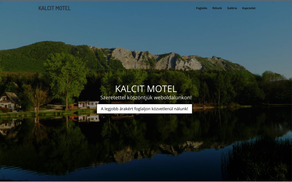 A(z) Kalcit Motel oldala asztali nézetben