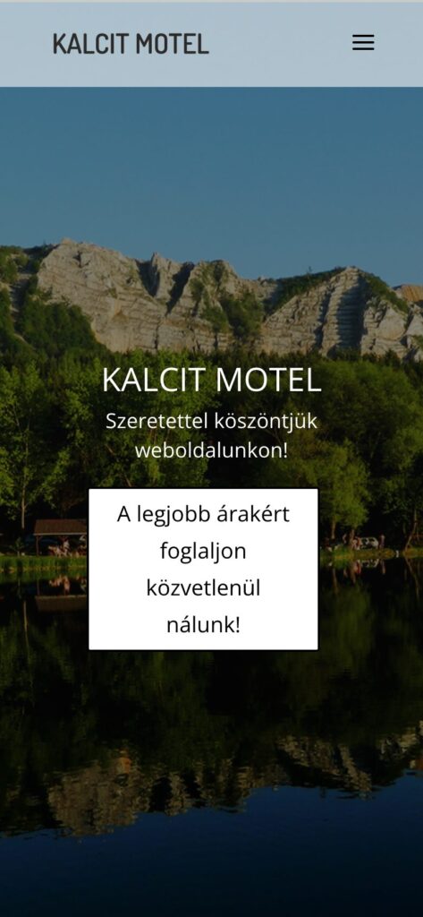A(z) Kalcit Motel oldala mobilon