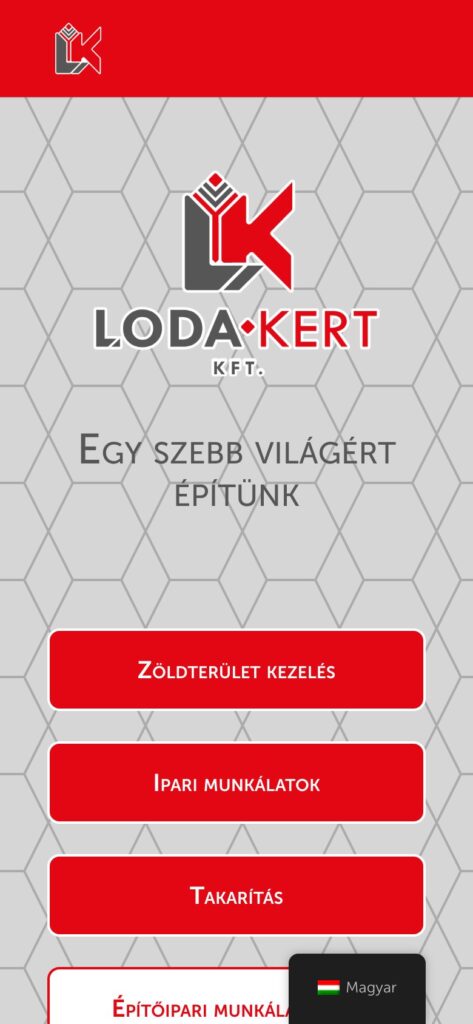 A(z) Lódakert oldala mobilon