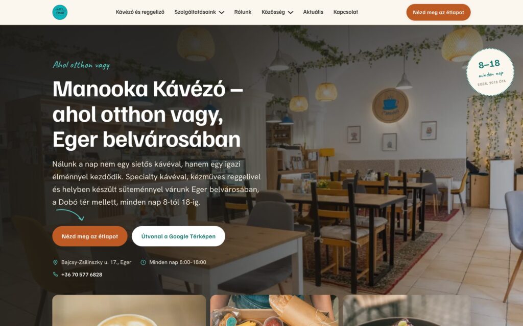 A(z) Manooka oldala asztali nézetben