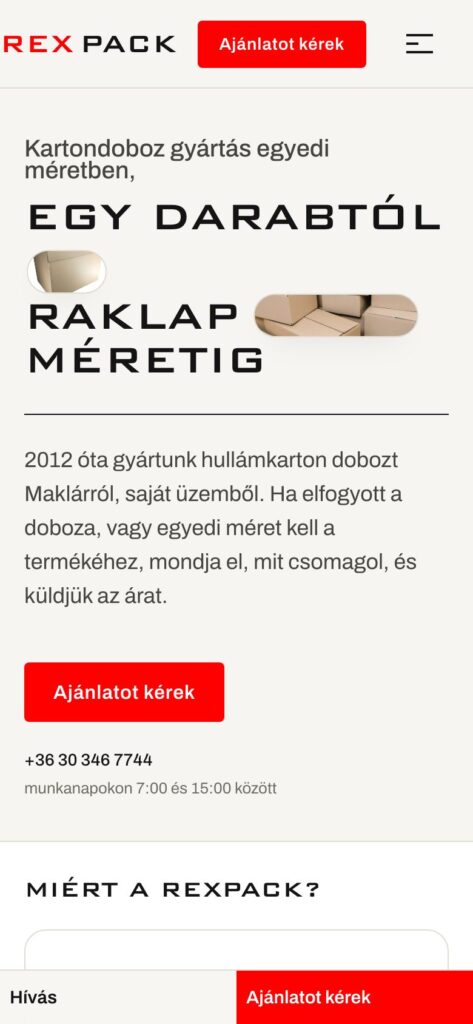 A(z) Rexpack oldala mobilon